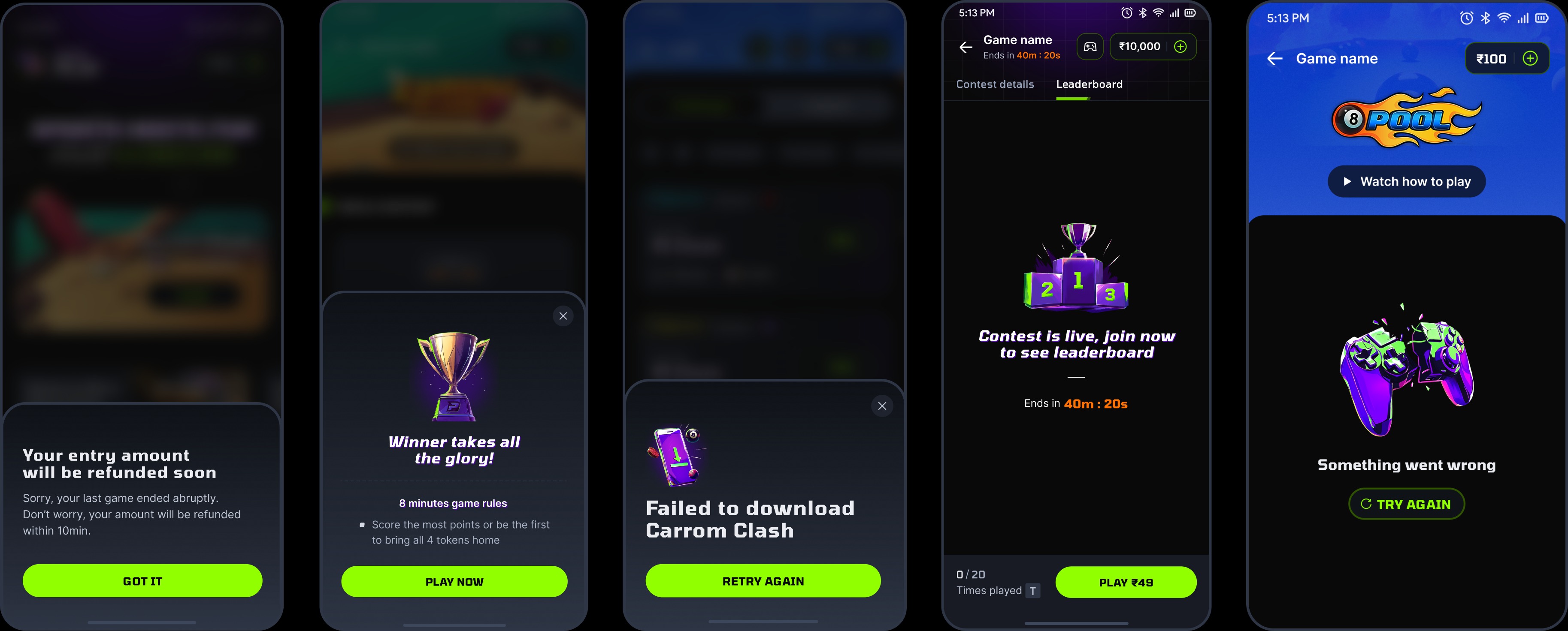 Refunds, updates, errors and nudges