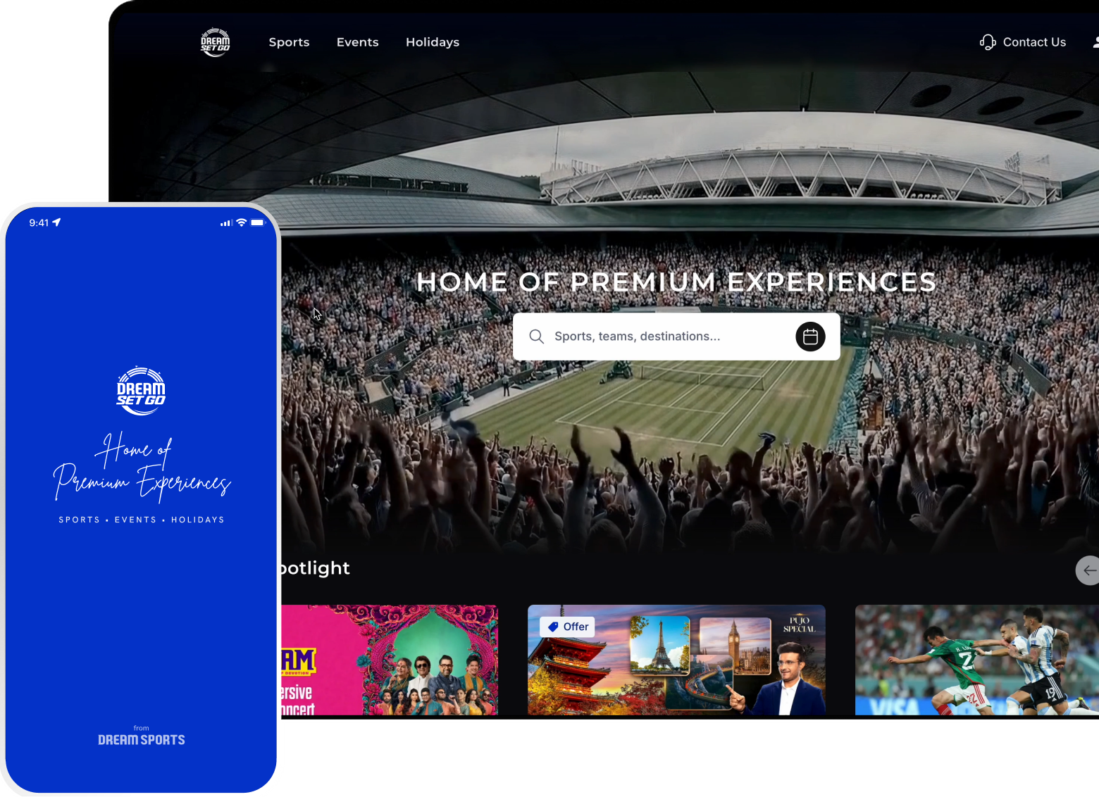 The DreamSetGo web home and app home