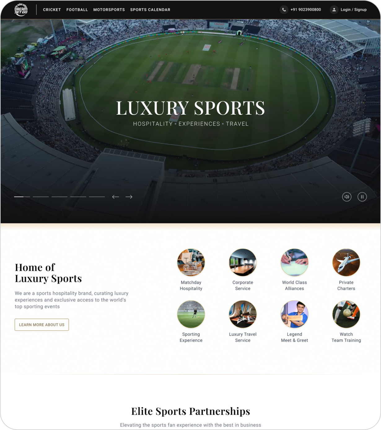 The DreamSetGo web home page before the rebuild